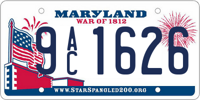 MD license plate 9AC1626
