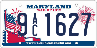 MD license plate 9AC1627