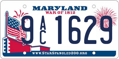 MD license plate 9AC1629