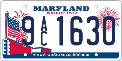 MD license plate 9AC1630