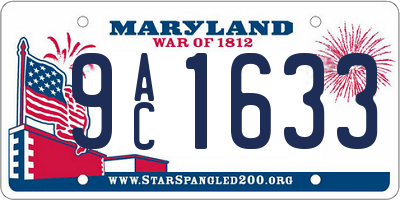 MD license plate 9AC1633