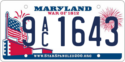 MD license plate 9AC1643