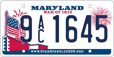 MD license plate 9AC1645