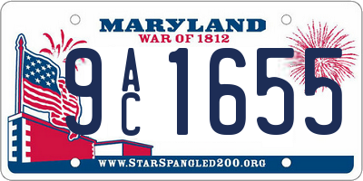 MD license plate 9AC1655