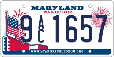 MD license plate 9AC1657
