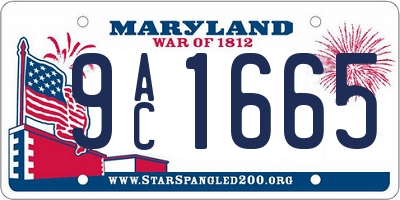 MD license plate 9AC1665