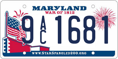 MD license plate 9AC1681