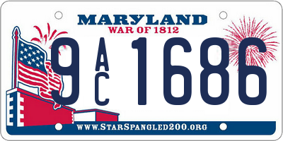 MD license plate 9AC1686