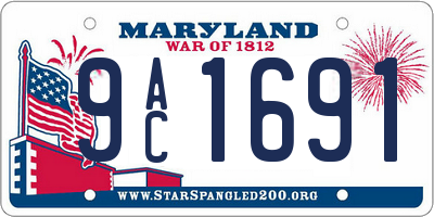 MD license plate 9AC1691