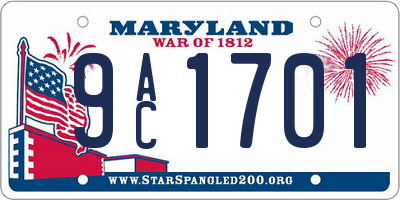 MD license plate 9AC1701