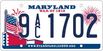 MD license plate 9AC1702