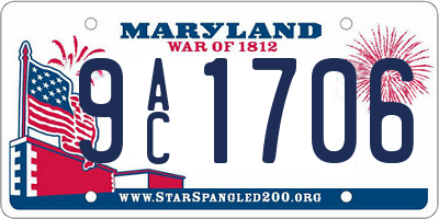 MD license plate 9AC1706