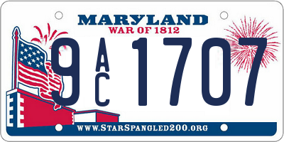 MD license plate 9AC1707