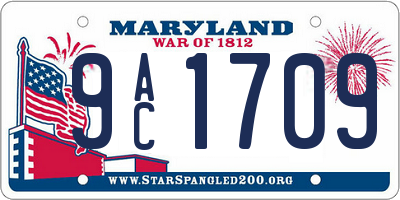MD license plate 9AC1709