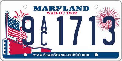 MD license plate 9AC1713