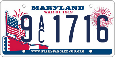 MD license plate 9AC1716