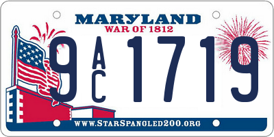 MD license plate 9AC1719