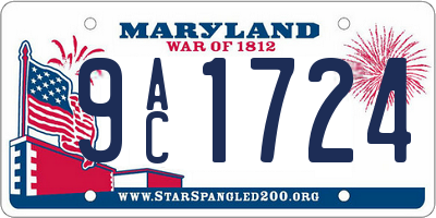 MD license plate 9AC1724