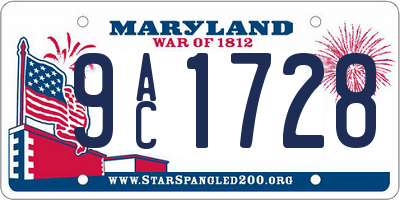 MD license plate 9AC1728
