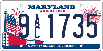 MD license plate 9AC1735
