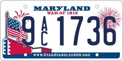 MD license plate 9AC1736