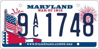 MD license plate 9AC1748