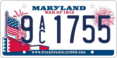 MD license plate 9AC1755