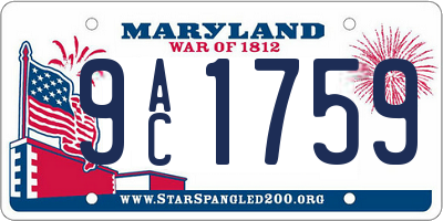 MD license plate 9AC1759