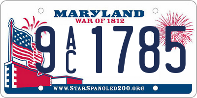 MD license plate 9AC1785
