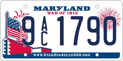 MD license plate 9AC1790