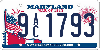 MD license plate 9AC1793