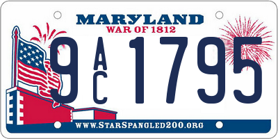 MD license plate 9AC1795