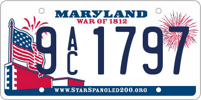 MD license plate 9AC1797