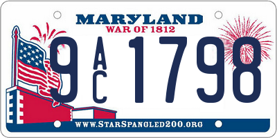 MD license plate 9AC1798