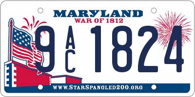 MD license plate 9AC1824