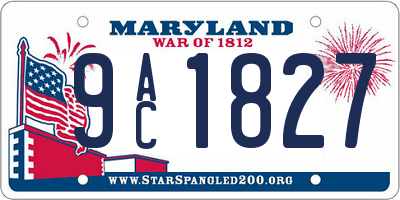 MD license plate 9AC1827