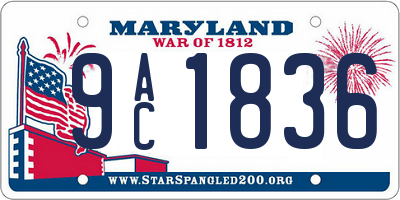 MD license plate 9AC1836