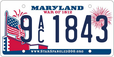 MD license plate 9AC1843