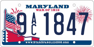 MD license plate 9AC1847