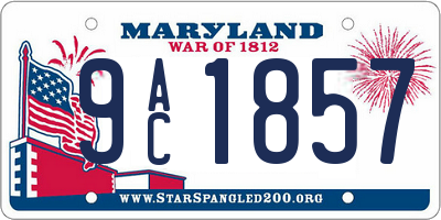 MD license plate 9AC1857