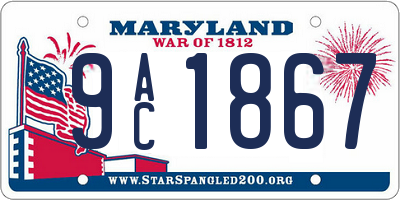 MD license plate 9AC1867