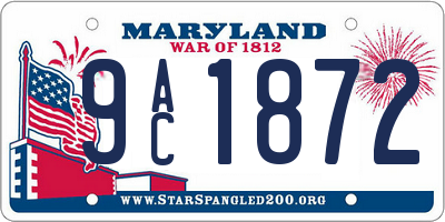 MD license plate 9AC1872