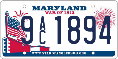 MD license plate 9AC1894