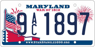 MD license plate 9AC1897