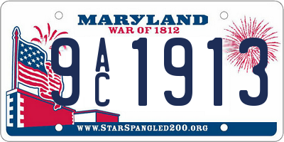 MD license plate 9AC1913