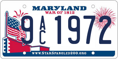 MD license plate 9AC1972