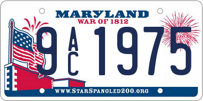 MD license plate 9AC1975