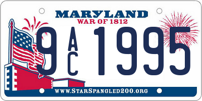 MD license plate 9AC1995