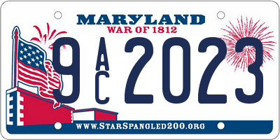 MD license plate 9AC2023