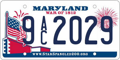 MD license plate 9AC2029